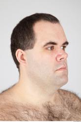 Head Man White Overweight Male Studio Poses